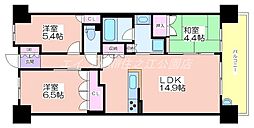大阪ベイレジデンス 3LDKの間取図画像