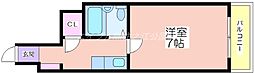 スカイハイツ中加賀屋 1Kの間取図画像