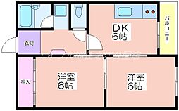 住之江第2眉山マンション 2DKの間取図画像