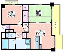 メゾンキコー住之江 2LDKの間取図画像