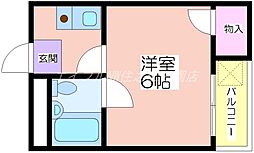 ロイヤルヴィラ 1Kの間取図画像