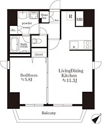 プレミアム・コート御徒町 1LDKの間取図画像