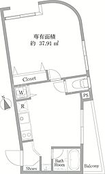 DeLCCS学芸大学 1DKの間取図画像