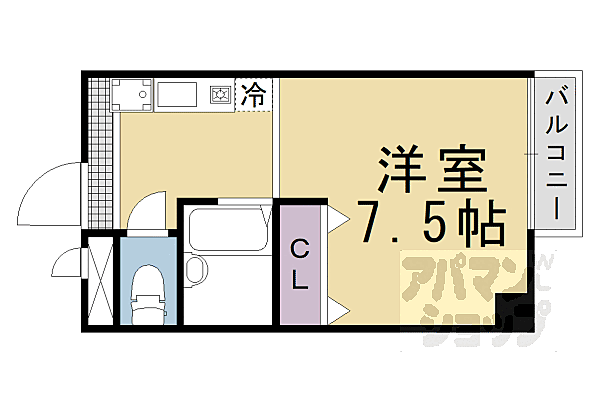 アルブル 311｜京都府京都市山科区竹鼻西ノ口町(賃貸マンション1K・3階・20.44㎡)の写真 その2