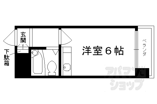 京都府京都市下京区屋形町(賃貸マンション1R・1階・15.25㎡)の写真 その2