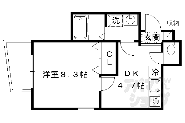 京都府京都市伏見区深草直違橋北1丁目(賃貸アパート1K・1階・28.00㎡)の写真 その2