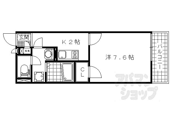 レオネクストミューズ 107｜京都府京都市山科区勧修寺東北出町(賃貸アパート1K・1階・26.08㎡)の写真 その2