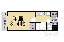JR湖西線 大津京駅 徒歩10分の賃貸マンション 2階1Kの間取り