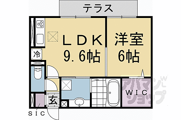 京都府京都市南区吉祥院西ノ内町(賃貸アパート1LDK・1階・40.05㎡)の写真 その2