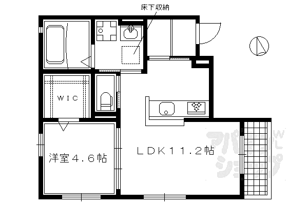 京都府京都市伏見区深草芳永町(賃貸アパート1LDK・1階・40.60㎡)の写真 その2