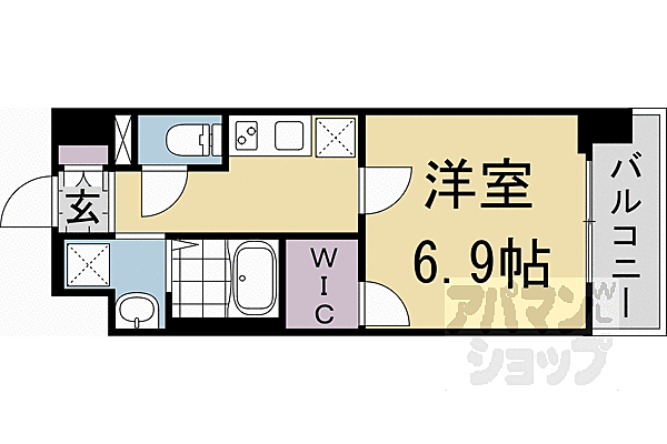 京都府京都市南区東九条西岩本町(賃貸マンション1K・8階・25.16㎡)の写真 その2