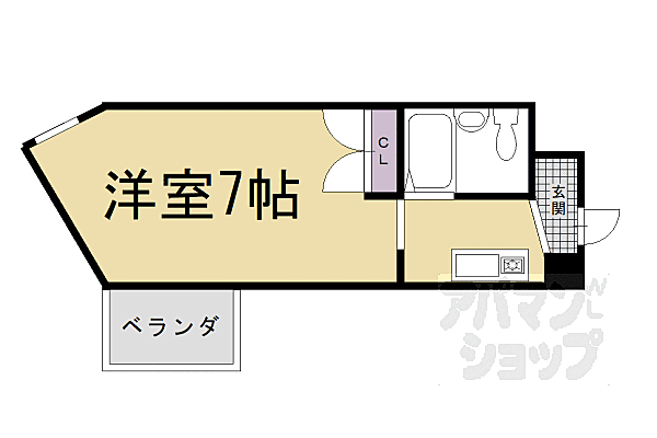 山科ＳＱＵＡＲＥ 215｜京都府京都市山科区四ノ宮鎌手町(賃貸マンション1K・2階・21.90㎡)の写真 その2