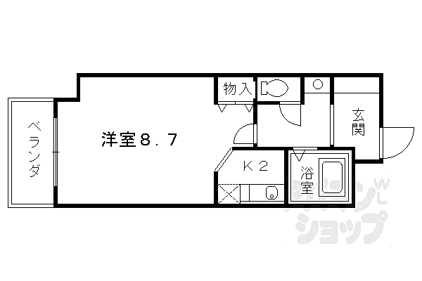 京都府京都市南区東九条南山王町(賃貸マンション1K・3階・25.08㎡)の写真 その2