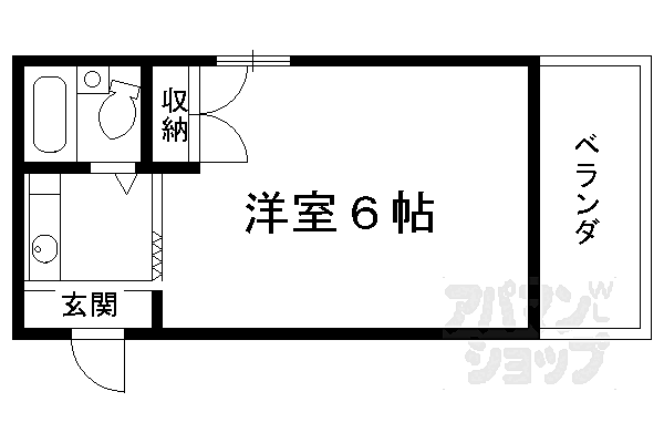 京都府京都市伏見区西尼崎町(賃貸マンション1R・2階・17.00㎡)の写真 その2