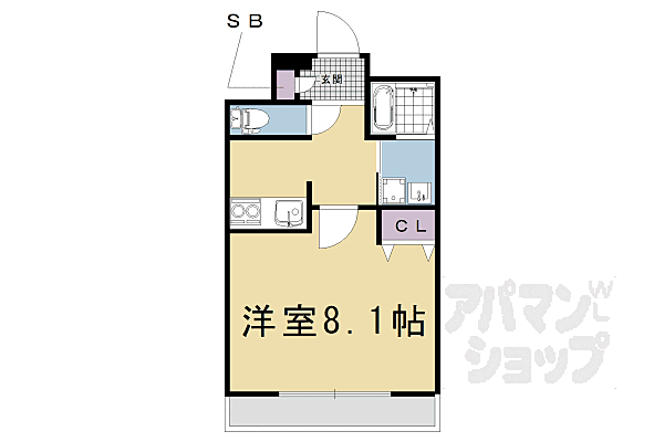 京都府京都市東山区本町17丁目(賃貸マンション1K・2階・24.89㎡)の写真 その2