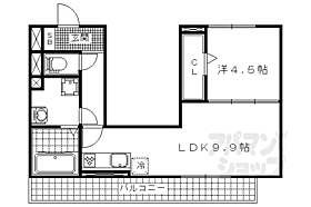 オッツ　ロペール 301 ｜ 京都府京都市山科区西野小柳町（賃貸アパート1LDK・3階・40.67㎡） その2