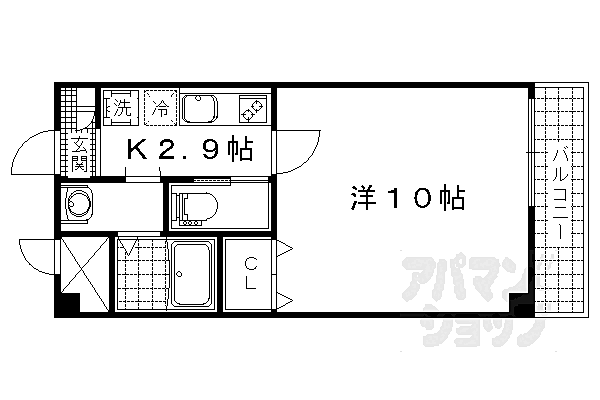 ボヌール小野 301｜京都府京都市山科区勧修寺東出町(賃貸マンション1K・3階・27.54㎡)の写真 その2