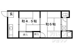 京阪本線 龍谷大前深草駅 徒歩11分の賃貸アパート 2階2Kの間取り