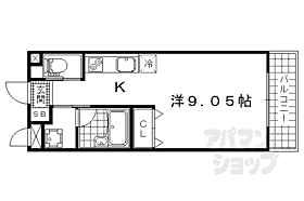 Ｋ・Ｒハイツ 103 ｜ 京都府京都市山科区御陵荒巻町（賃貸アパート1R・1階・21.19㎡） その2