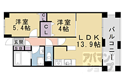 パインフィールド洛東 305 3階2LDKの間取り
