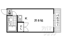 レスポワール山科 402 4階ワンルームの間取り