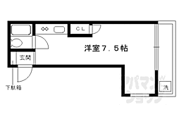京阪本線 丹波橋駅 徒歩6分の賃貸マンション 3階1Kの間取り