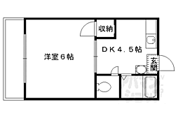 京阪宇治線 観月橋駅 徒歩8分の賃貸マンション 3階1DKの間取り