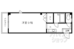 京阪本線 丹波橋駅 徒歩13分の賃貸マンション 3階1Kの間取り