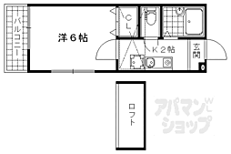 セ・レスト薬大南 1階1Kの間取り