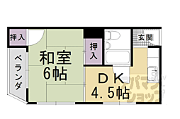 コーポ紅梅 3階1DKの間取り