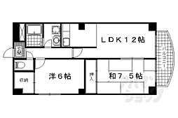京阪石山坂本線 三井寺駅 徒歩1分の賃貸マンション 2階2LDKの間取り