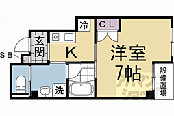 JR東海道・山陽本線 京都駅 徒歩11分の賃貸マンション 2階1Kの間取り