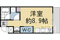 JR東海道・山陽本線 京都駅 徒歩13分の賃貸アパート 2階ワンルームの間取り