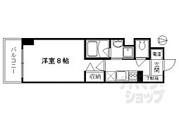 京都市営烏丸線 烏丸御池駅 徒歩3分の賃貸マンション 10階1Kの間取り