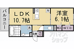 京阪宇治線 六地蔵駅 徒歩7分の賃貸アパート 3階1LDKの間取り
