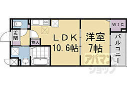 JR東海道・山陽本線 向日町駅 3.4kmの賃貸アパート 1階1LDKの間取り
