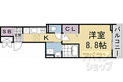 プロムナード神野V 1Kの間取図画像