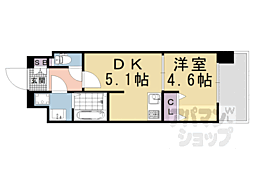 JR東海道・山陽本線 京都駅 徒歩15分の賃貸マンション 4階1DKの間取り