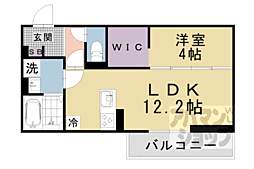 京阪石山坂本線 京阪大津京駅 徒歩4分の賃貸アパート 1階1LDKの間取り