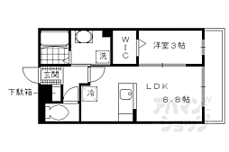 近鉄京都線 竹田駅 徒歩10分の賃貸アパート 2階1LDKの間取り