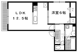京阪本線 藤森駅 徒歩10分の賃貸アパート 3階1LDKの間取り