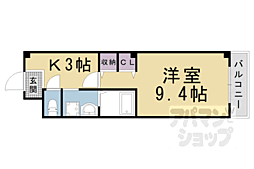 ロイヤルグランデ 1階1Kの間取り