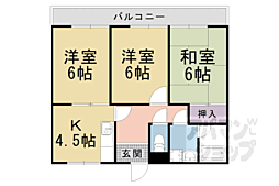 JR湖西線 大津京駅 徒歩2分の賃貸マンション 1階3DKの間取り