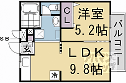 京阪本線 中書島駅 徒歩3分の賃貸マンション 3階1LDKの間取り