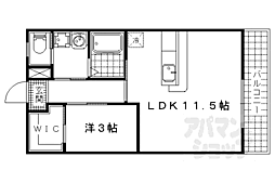 マンション秀美 3階1LDKの間取り