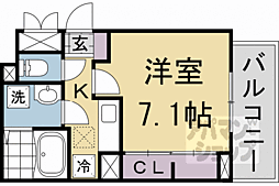 京阪本線 龍谷大前深草駅 徒歩7分の賃貸アパート 1階1Kの間取り
