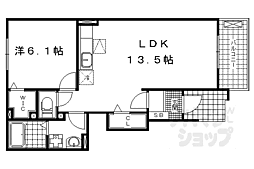 JR東海道・山陽本線 石山駅 徒歩16分の賃貸アパート 1階1LDKの間取り