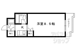 京阪本線 丹波橋駅 徒歩8分の賃貸マンション 3階1Kの間取り