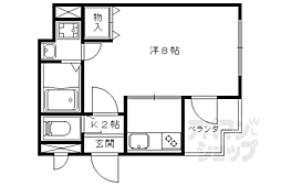 サンミッシェル音羽 1階1Kの間取り
