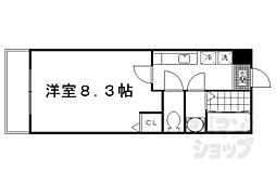 京阪本線 中書島駅 徒歩3分の賃貸マンション 2階1Kの間取り